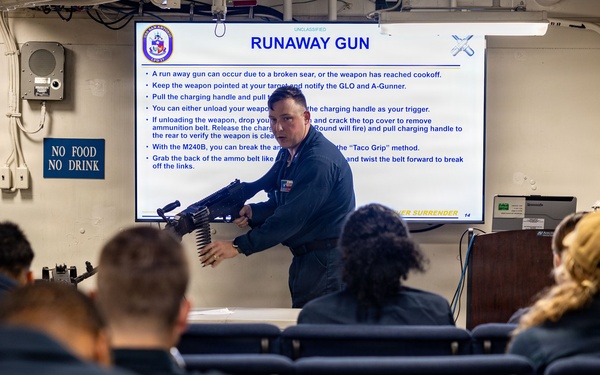 USS San Antonio Conducts M2A1 .50 Caliber Training