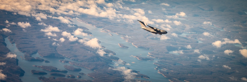 Three Generations Aloft: KC-135, KC-46A, and C-17 Mark Historic Ceremonial Refueling