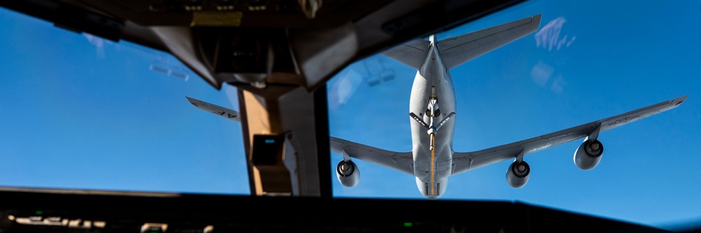 Three Generations Aloft: KC-135, KC-46A, and C-17 Mark Historic Ceremonial Refueling in the Skies
