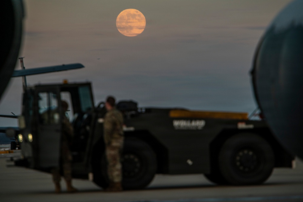Full moon on the flight line