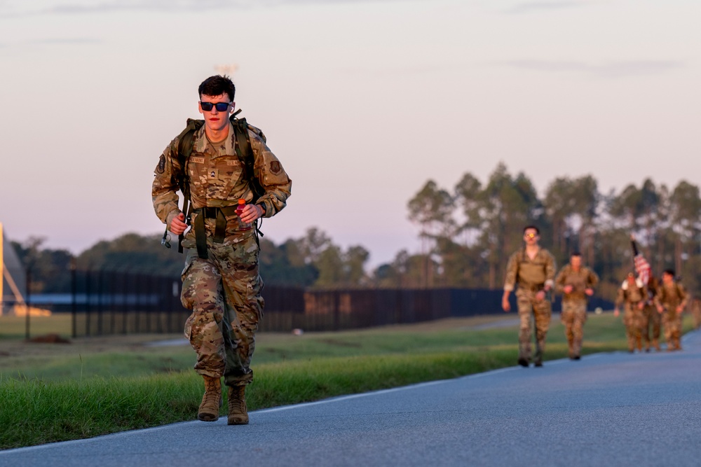 Moody Air Force Base Airmen and community members complete the annual Norwegian Foot March
