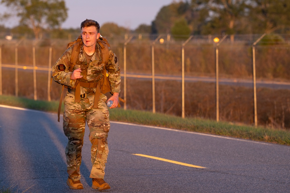 Moody Air Force Base Airmen and community members complete the annual Norwegian Foot March