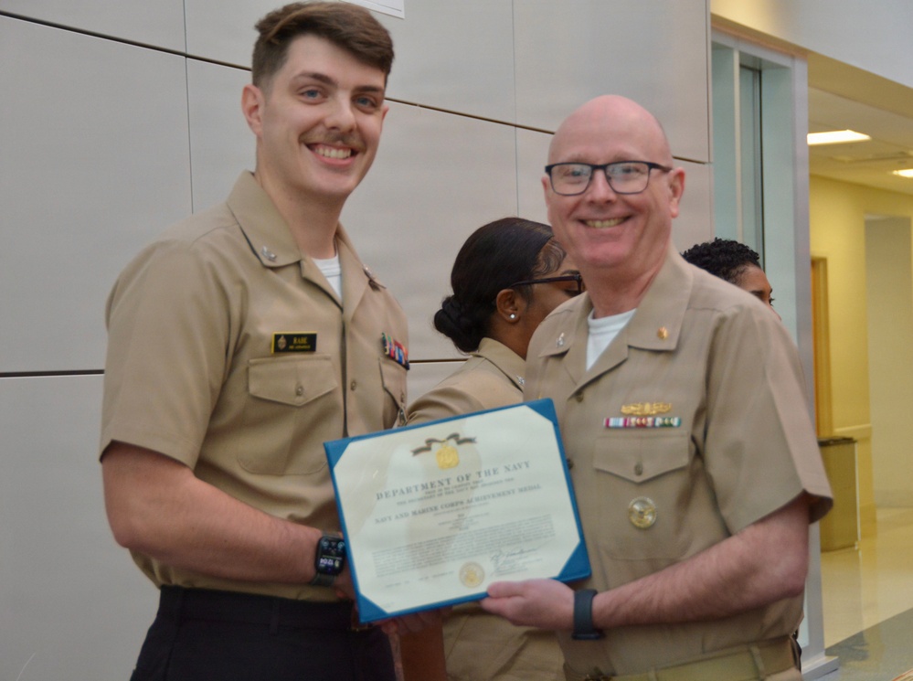 Hospital Corpsman 2nd Class Rabe Receives Navy and Marine Corps Achievement Medal