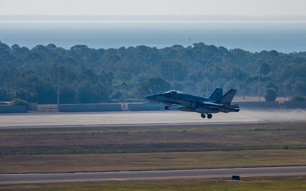 Royal Canadian Air Force CF-18 Hornets conduct flight operations at MacDill AFB