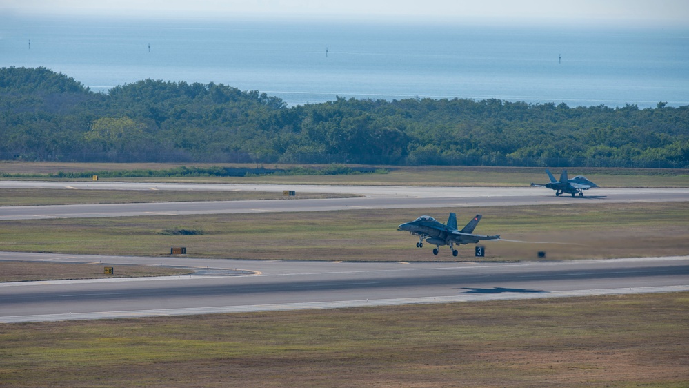 Royal Canadian Air Force CF-18 Hornets conduct flight operations at MacDill AFB