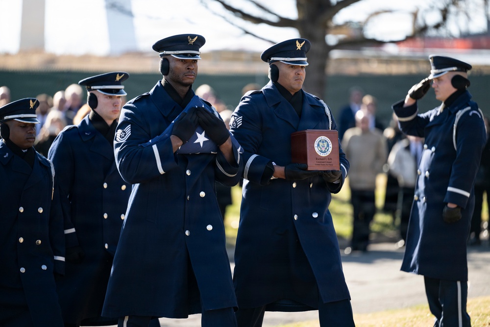 Full Military Funeral Honors with Escort are Conducted for U.S. Air Force Lt. Col. Richard Erb in Section 8