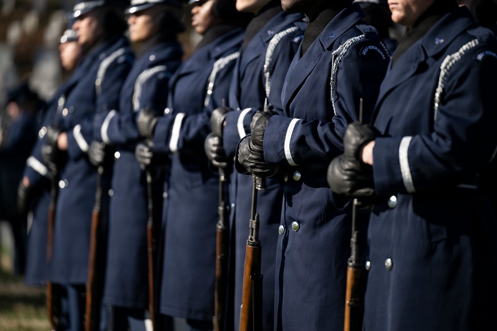 Full Military Funeral Honors with Escort are Conducted for U.S. Air Force Lt. Col. Richard Erb in Section 8