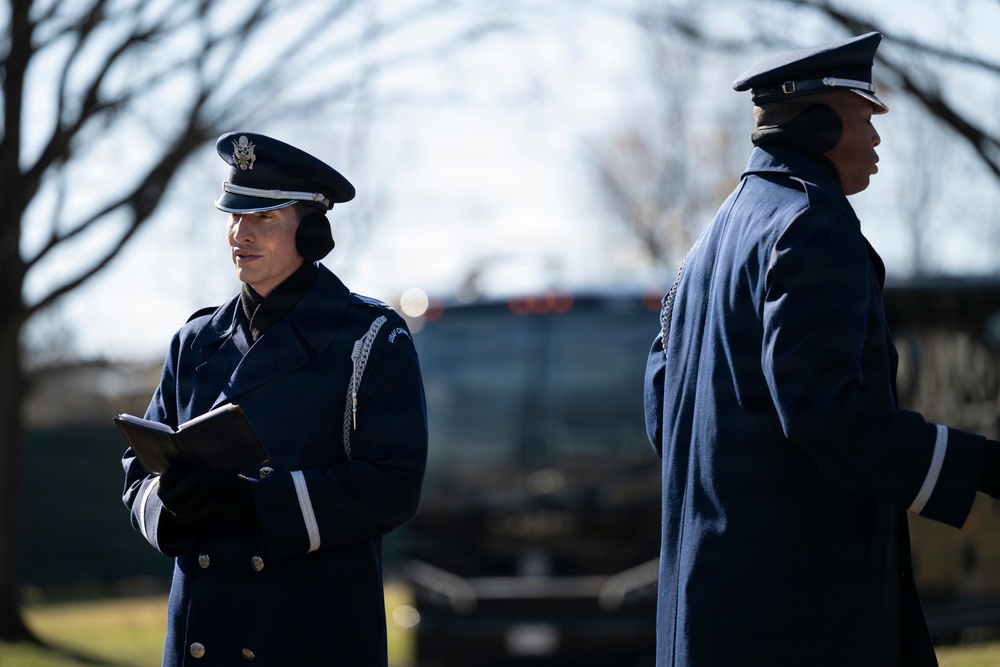 Full Military Funeral Honors with Escort are Conducted for U.S. Air Force Lt. Col. Richard Erb in Section 8