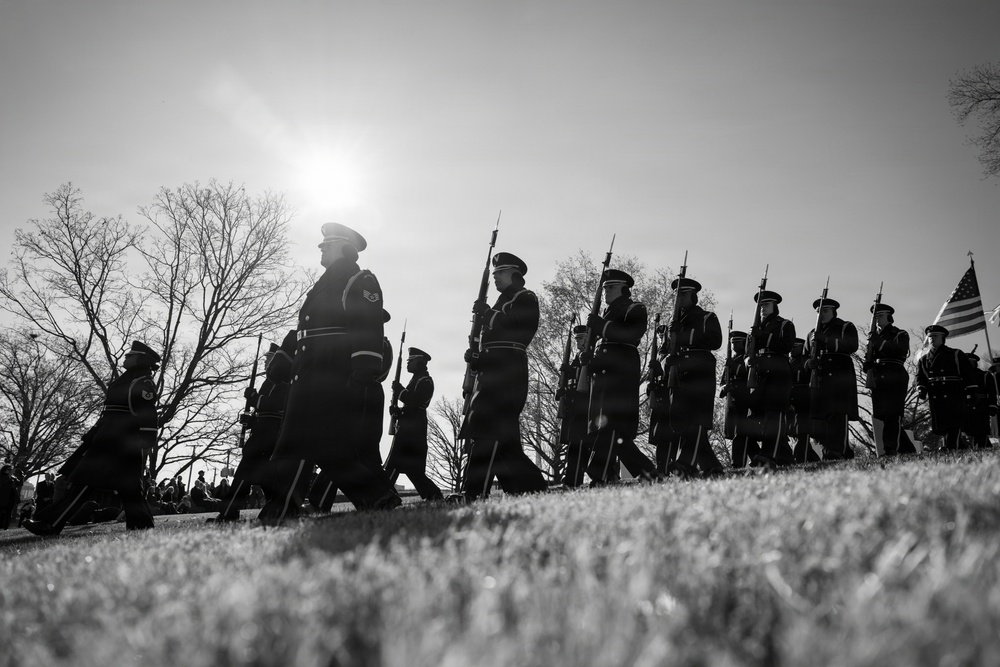 Full Military Funeral Honors with Escort are Conducted for U.S. Air Force Lt. Col. Richard Erb in Section 8