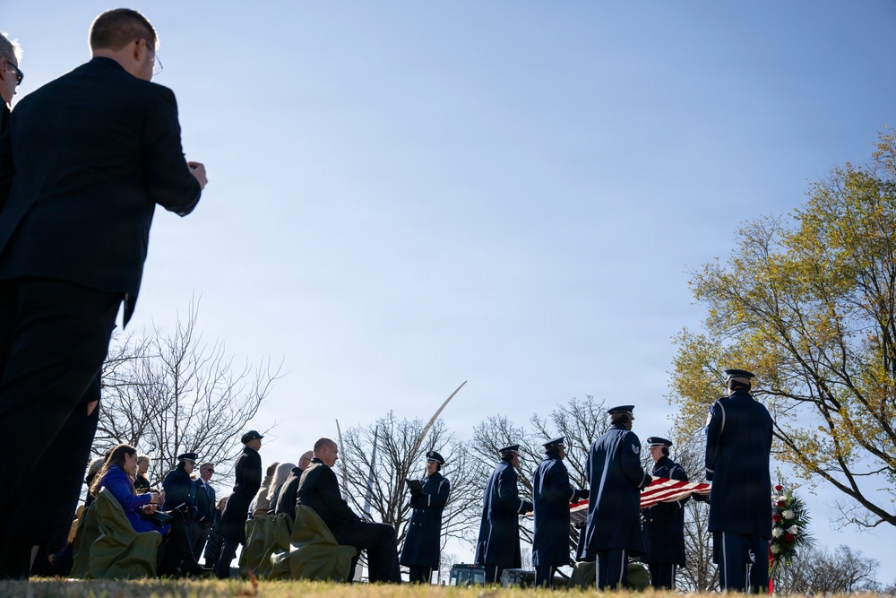 Full Military Funeral Honors with Escort are Conducted for U.S. Air Force Lt. Col. Richard Erb in Section 8