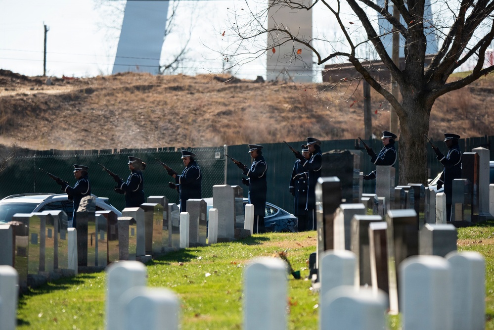 Full Military Funeral Honors with Escort are Conducted for U.S. Air Force Lt. Col. Richard Erb in Section 8