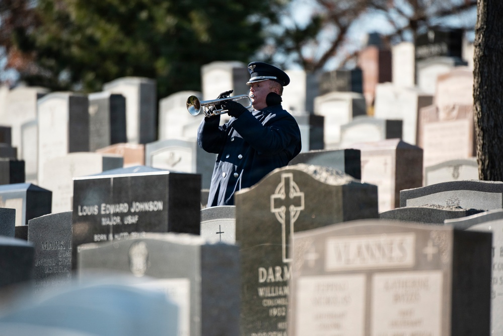 Full Military Funeral Honors with Escort are Conducted for U.S. Air Force Lt. Col. Richard Erb in Section 8