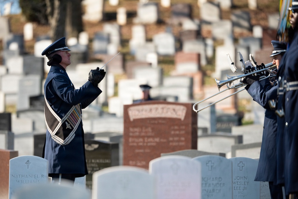 Full Military Funeral Honors with Escort are Conducted for U.S. Air Force Lt. Col. Richard Erb in Section 8