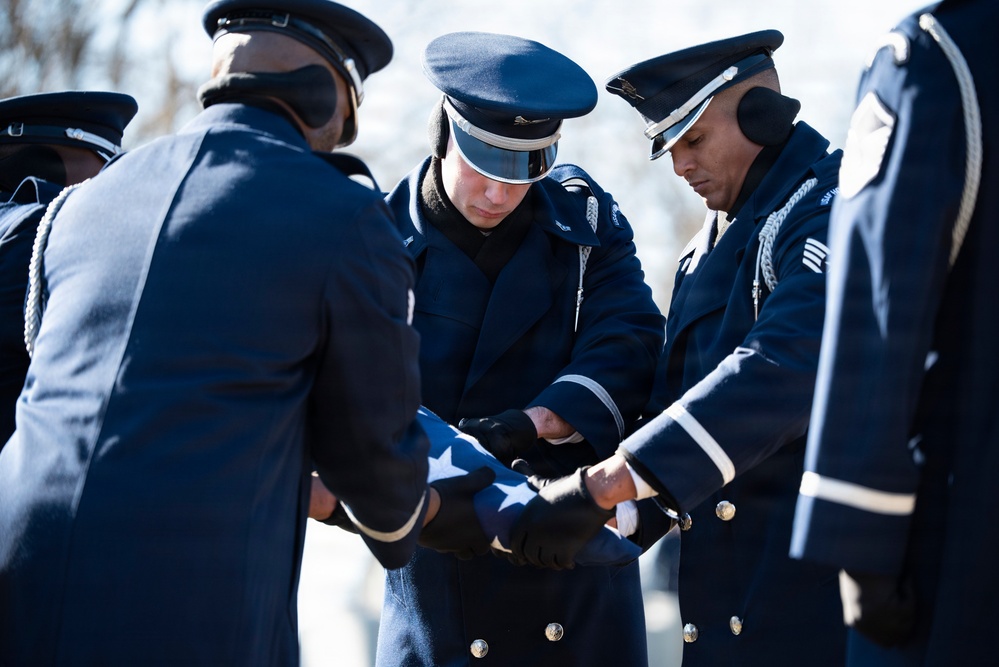 Full Military Funeral Honors with Escort are Conducted for U.S. Air Force Lt. Col. Richard Erb in Section 8
