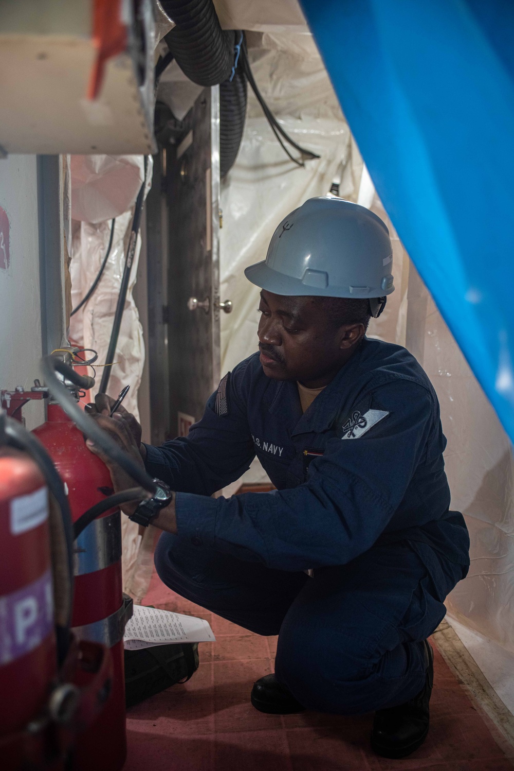 Ronald Reagan Sailors Work Hard During Maintenance Period