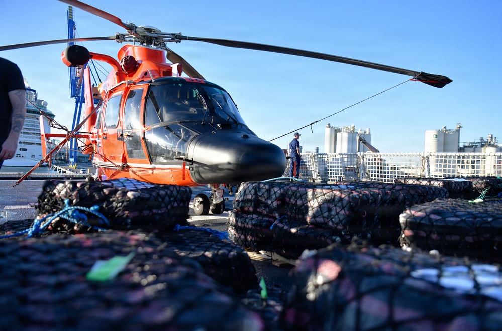Coast Guard offloads over $198 million in illicit drugs interdicted in Eastern Pacific Ocean