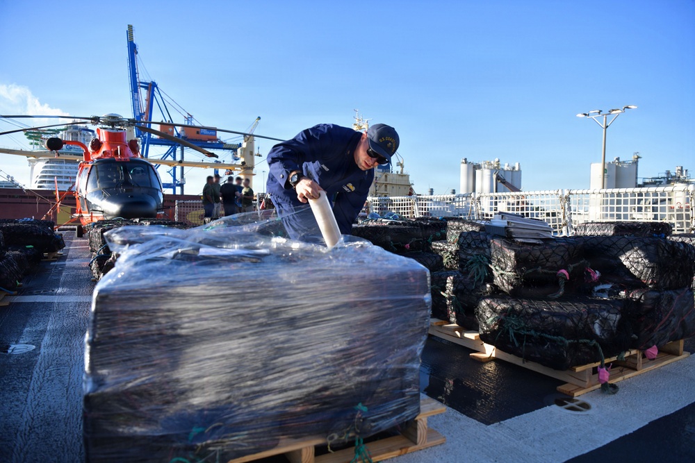 Coast Guard offloads over $198 million in illicit drugs interdicted in Eastern Pacific Ocean