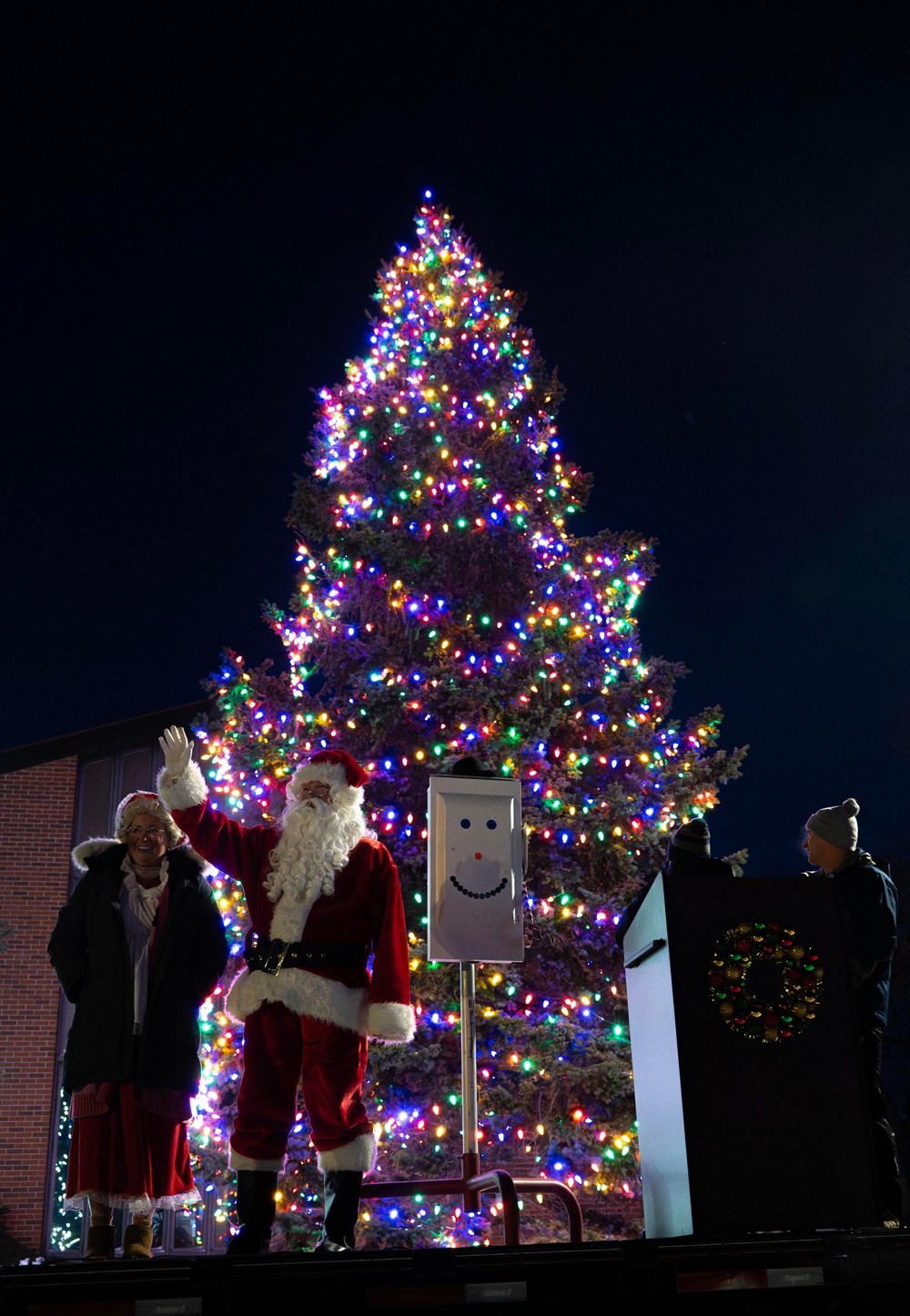 Team Minot celebrates the Minot Air Force Base Christmas Tree Lighting ceremony