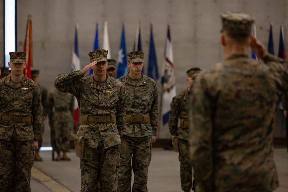 HMLA-167 change of command ceremony