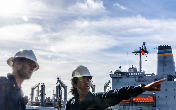 USS San Antonio Conducts a Replenishment-At-Sea