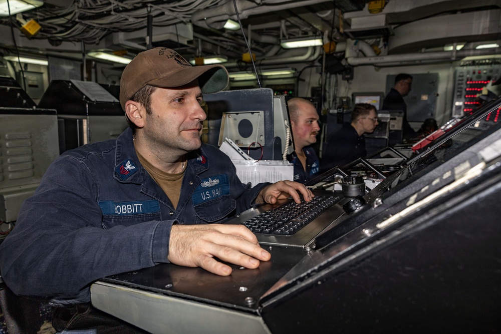 USS San Antonio Conducts a Replenishment-At-Sea