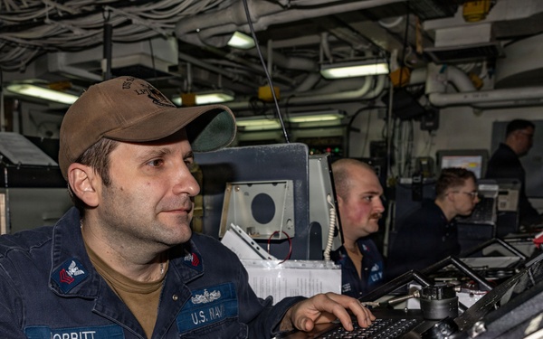 USS San Antonio Conducts a Replenishment-At-Sea