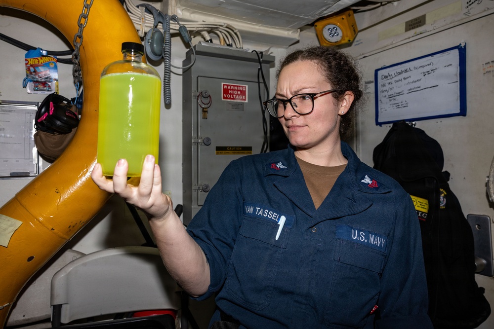 USS San Antonio Conducts a Replenishment-At-Sea