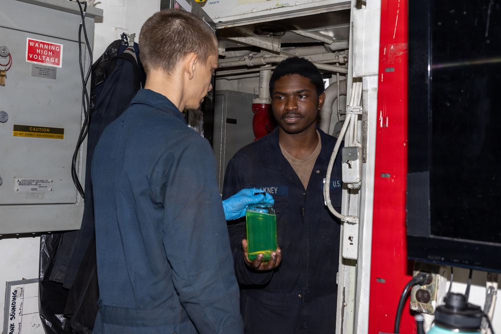 USS San Antonio Conducts a Replenishment-At-Sea