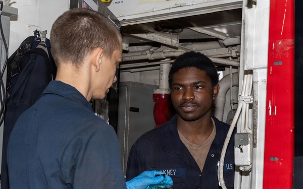 USS San Antonio Conducts a Replenishment-At-Sea