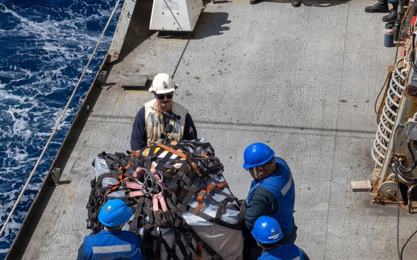 USS San Antonio Conducts a Replenishment-At-Sea