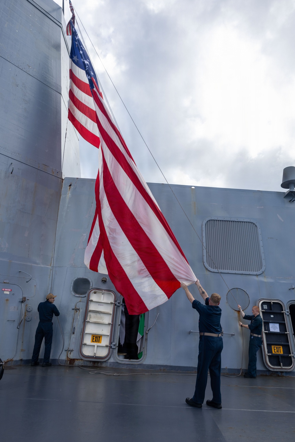 USS San Antonio Conducts a Replenishment-At-Sea