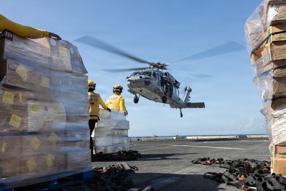 22nd MEU(SOC) | San Antonio Conducts Replenishment-at-sea
