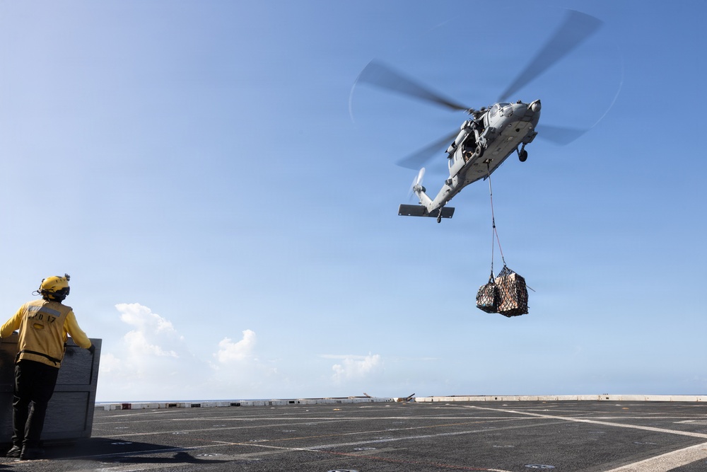 22nd MEU(SOC) | San Antonio Conducts Replenishment-at-sea
