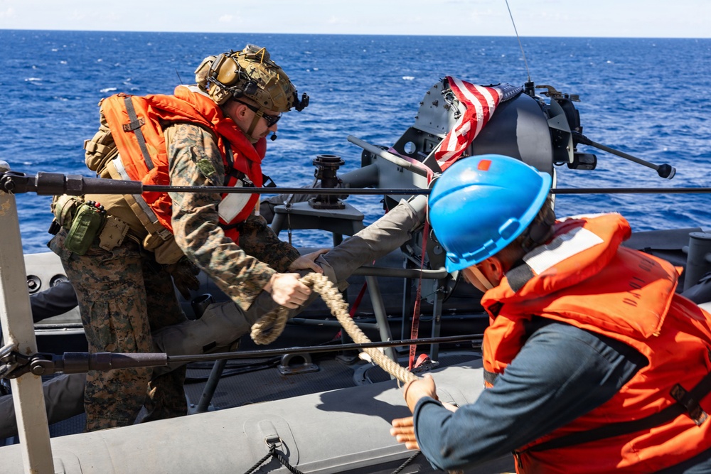 USS San Antonio Conducts Fast Rope Training Evolution