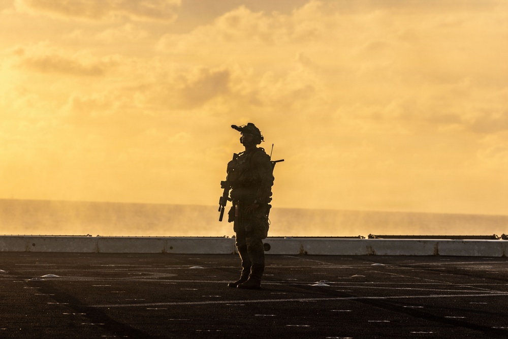 USS San Antonio Conducts Fast Rope Training Evolution