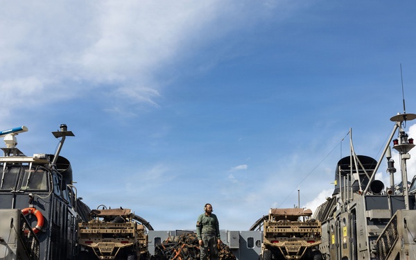 Landing craft, air cushion deliver U.S. Marines ashore
