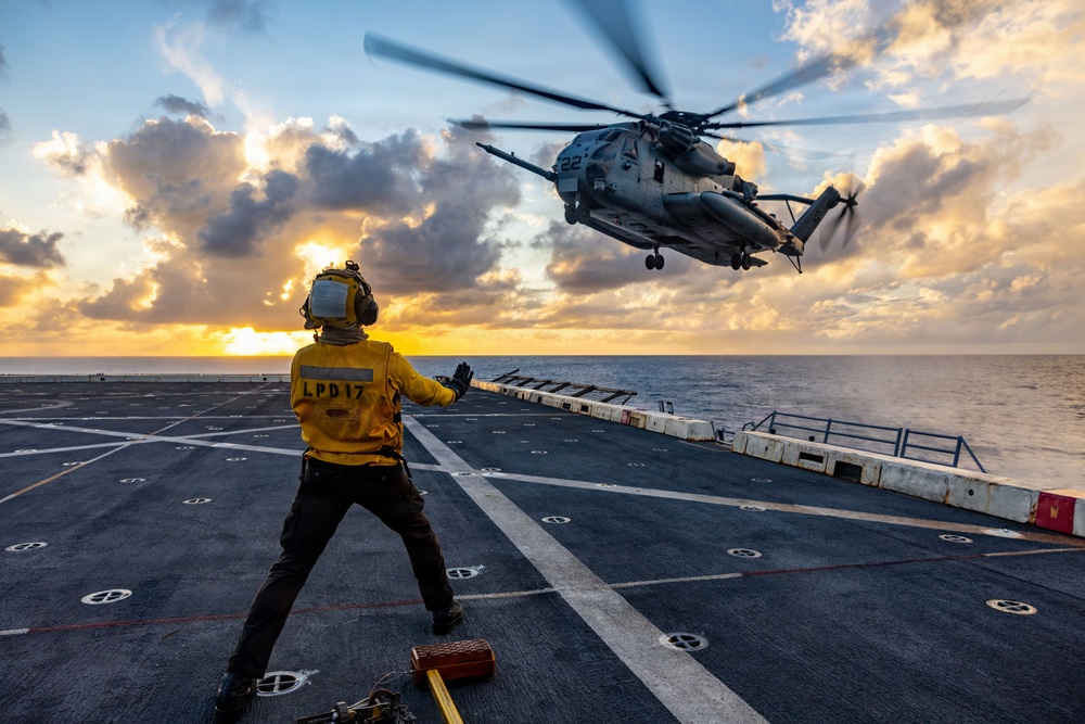 USS San Antonio (LPD 17) conducts flight operations