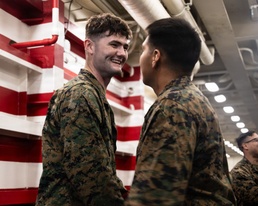 11th MEU Marine promotes to Lance Corporal aboard USS Portland