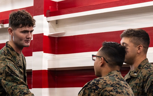 11th MEU Marine promotes to Lance Corporal aboard USS Portland