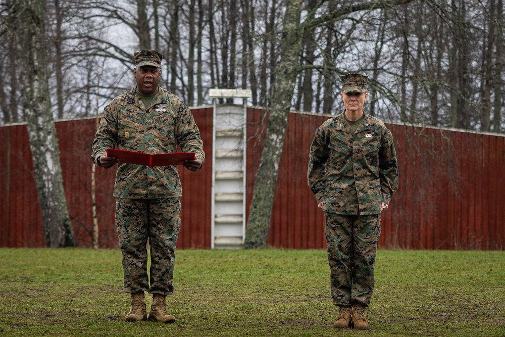 Two U.S. Navy Sailors awarded Fleet Marine Force pin and two Marines promote to Corporal while deployed