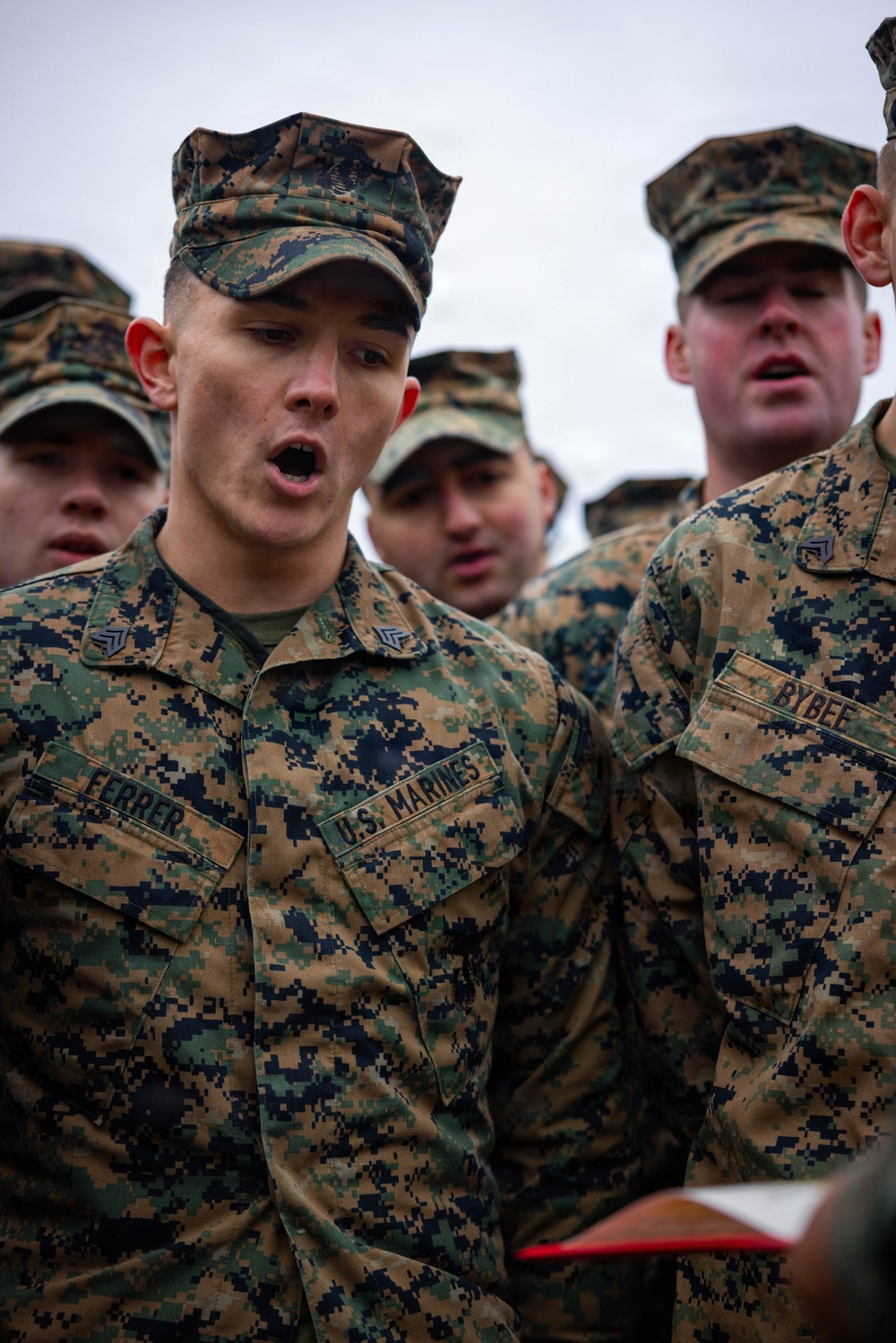 Two U.S. Navy Sailors awarded Fleet Marine Force pin and two Marines promote to Corporal while deployed