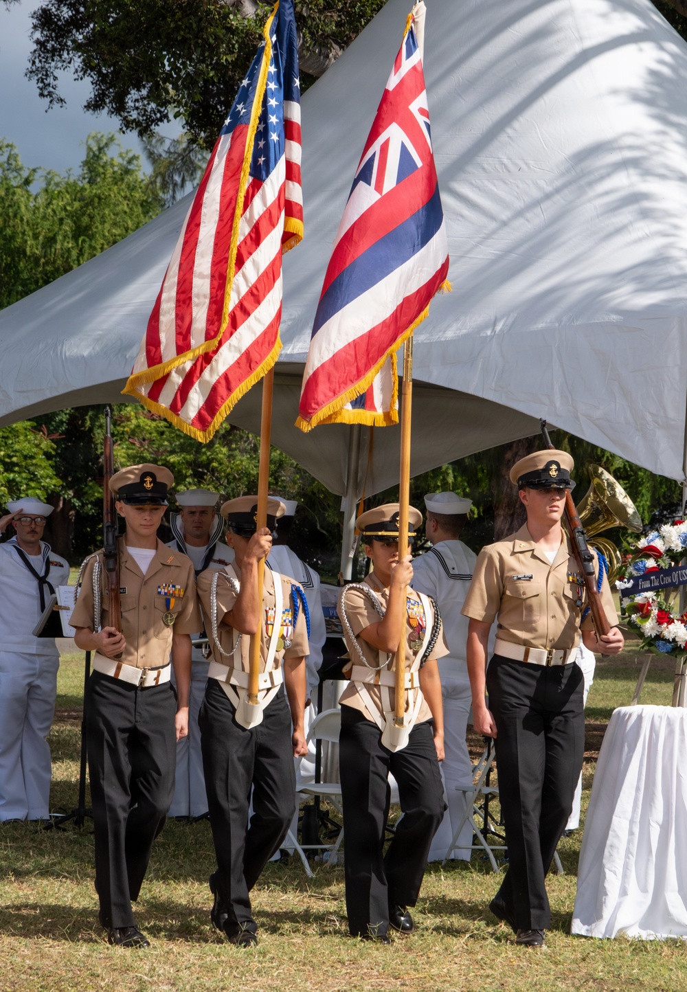 USS Oklahoma Sailors and Marines Honored on 84th Anniversary of Pearl Harbor