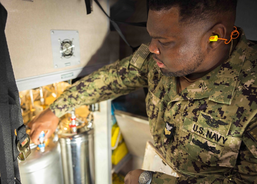 VR-1 Sailors complete C-37A pre-flight safety check