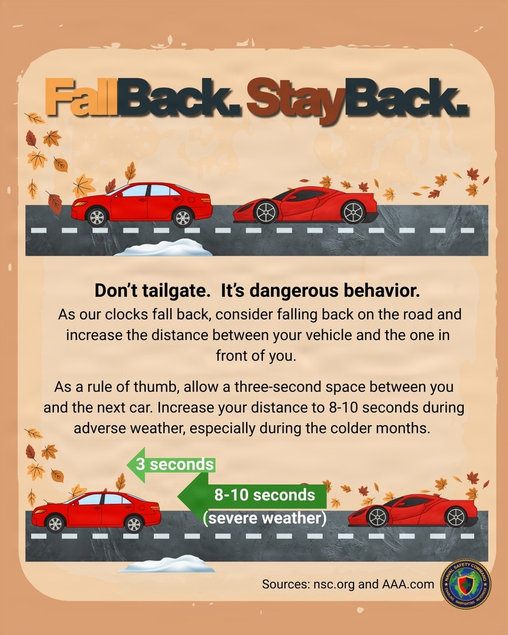 Fall Back. Stay Back.