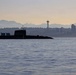 The former USS Sam Rayburn (SSBN 635), now MTS Rayburn, departs Seattle for the final time.