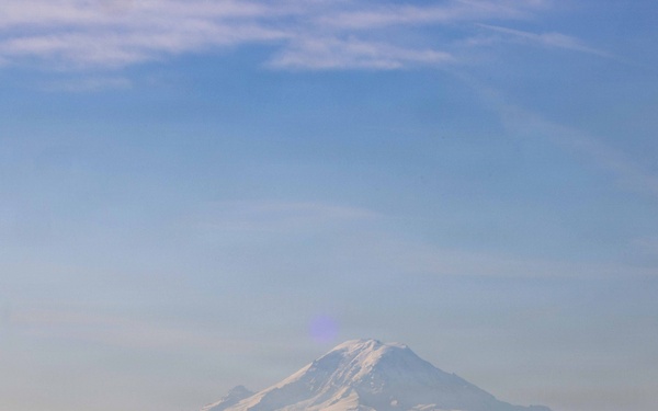 The former USS Sam Rayburn (SSBN 635), now MTS Rayburn, departs Seattle for the final time.