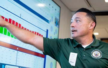 Fiscal year 2025 Recruiter of the Year awardees observe the Recruiting Operations Center brief