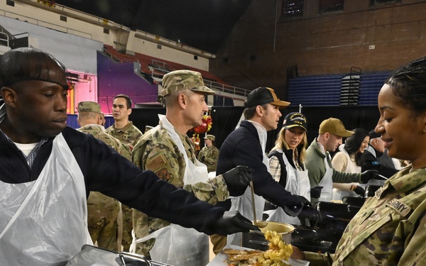 Secretary Hegseth Serves Thanksgiving Meal to JTF-DC Service Members