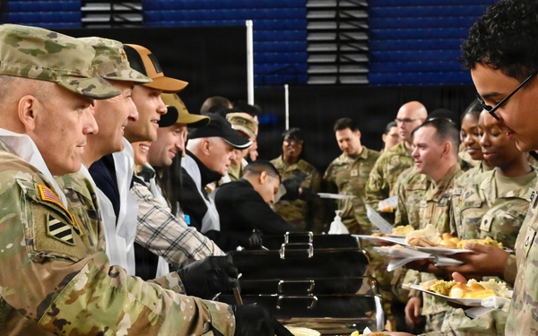 Secretary Hegseth Serves Thanksgiving Meal to JTF-DC Service Members