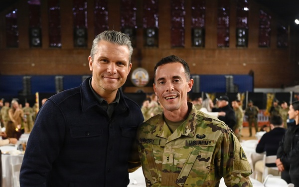 Secretary Hegseth Serves Thanksgiving Meal to JTF-DC Service Members